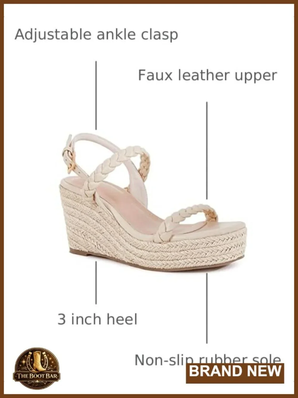 Espadrille Wedge Sandals Platform Braided Open Toe High Heel Ankle Strap Buckle